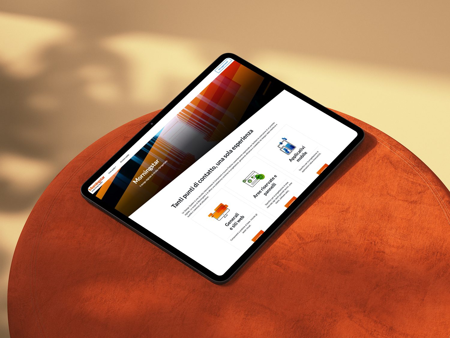 Interfaccia Aruba Morningstar su tablet